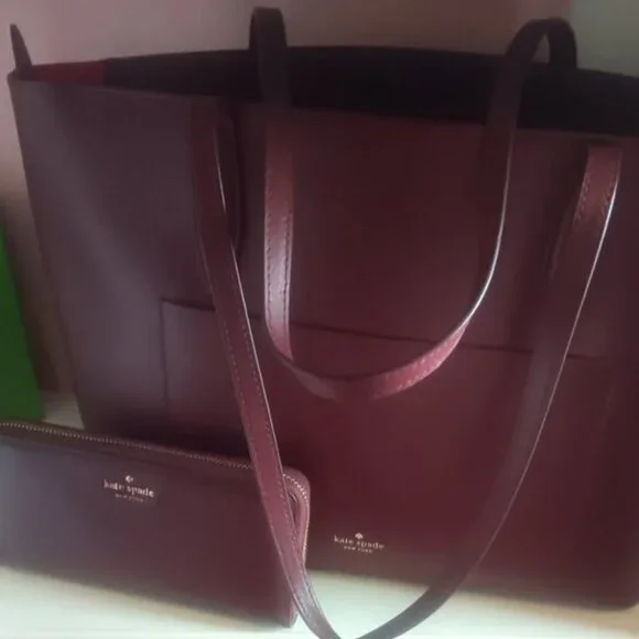 Kate Spade Burgundy Tote and Wallet Set - Picture 9 of 10